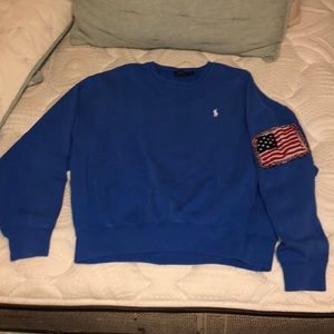 Polo American Flag Crewneck. Very Rare. Embroidery